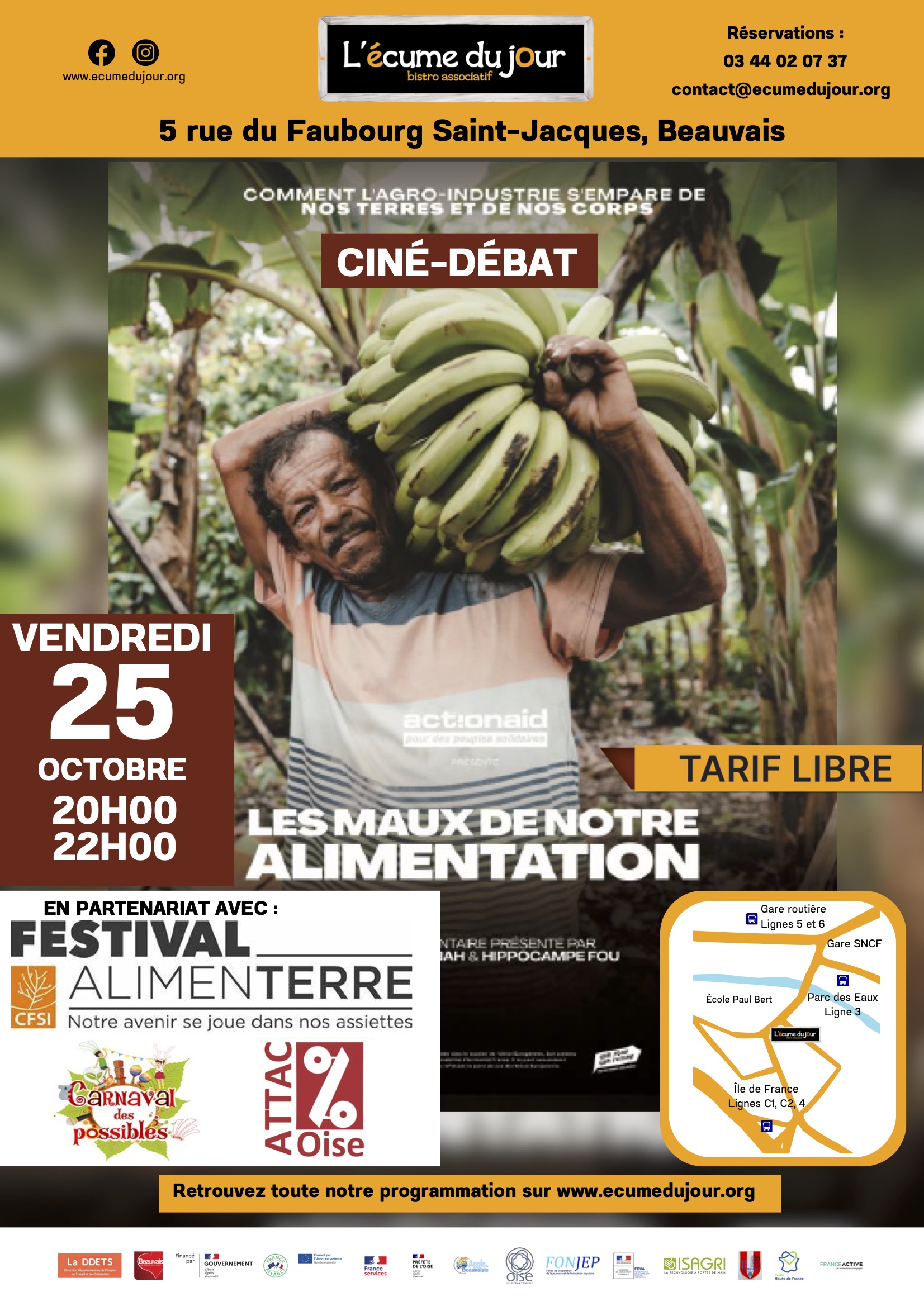 Ciné-débat "Les maux de notre alimentation" @ Ecume du jour, bistrot associatif