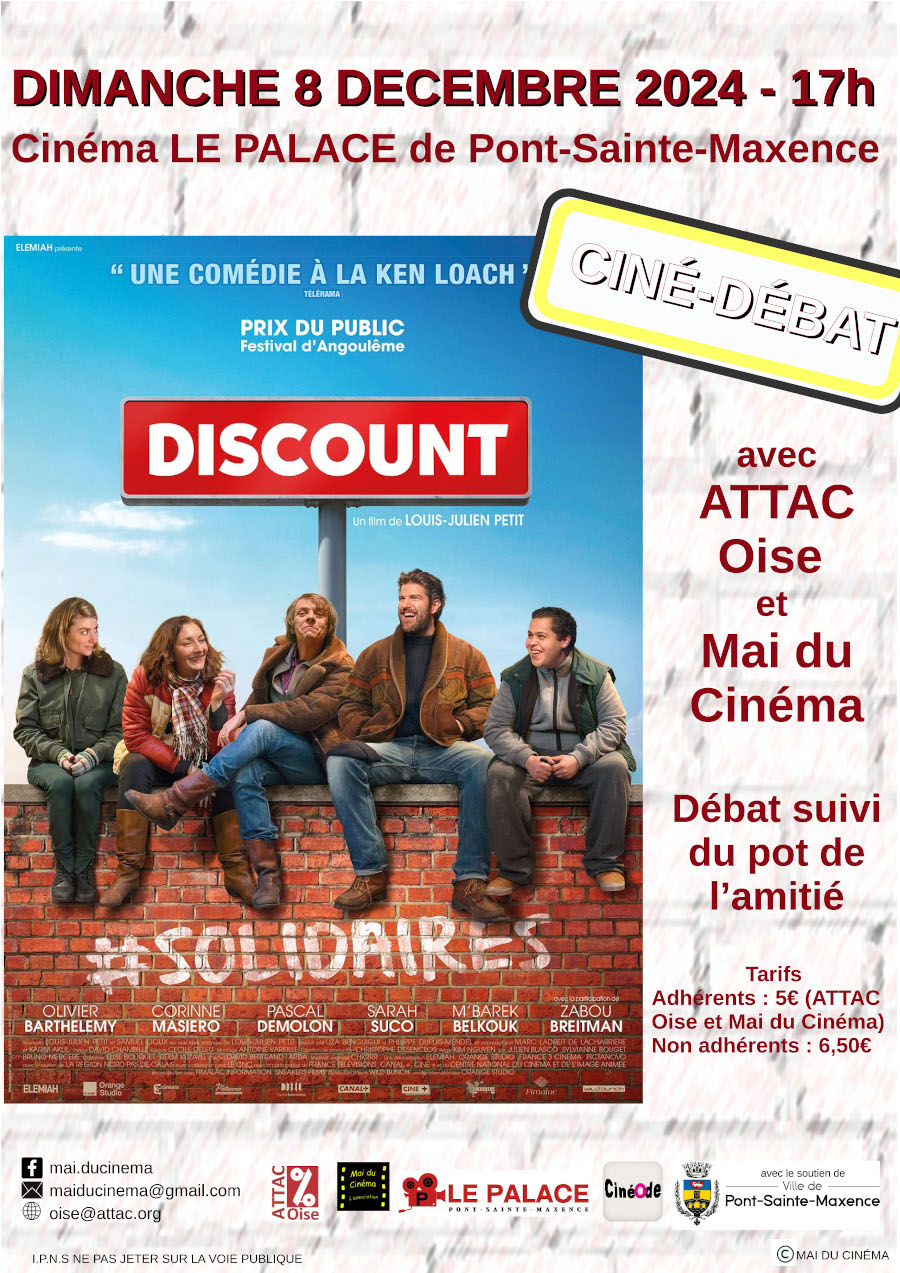 Ciné-débat "Discount" 8 décembre Pont-Ste-Maxence @ Le Palace